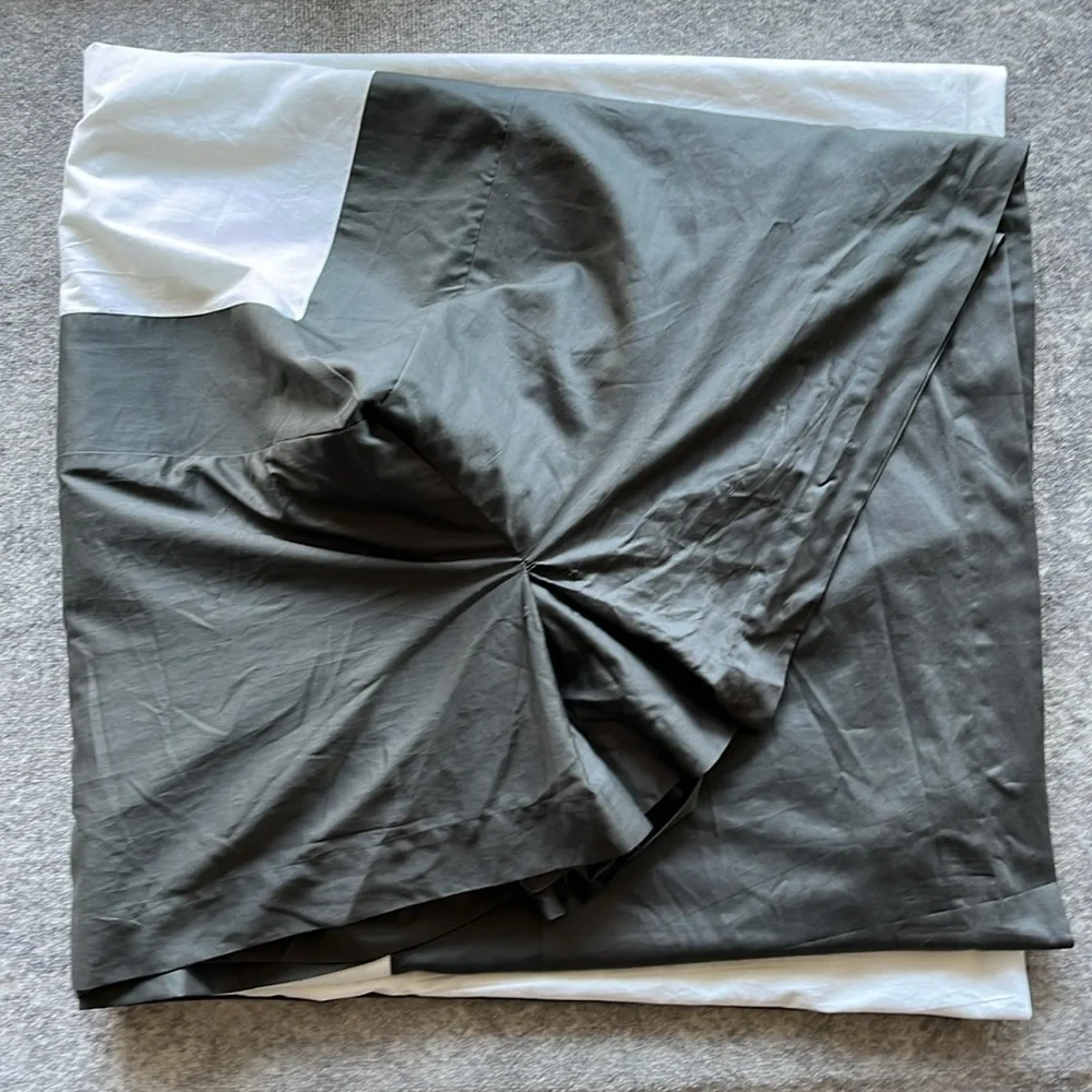 West Elm White and Gray Mattress Cover